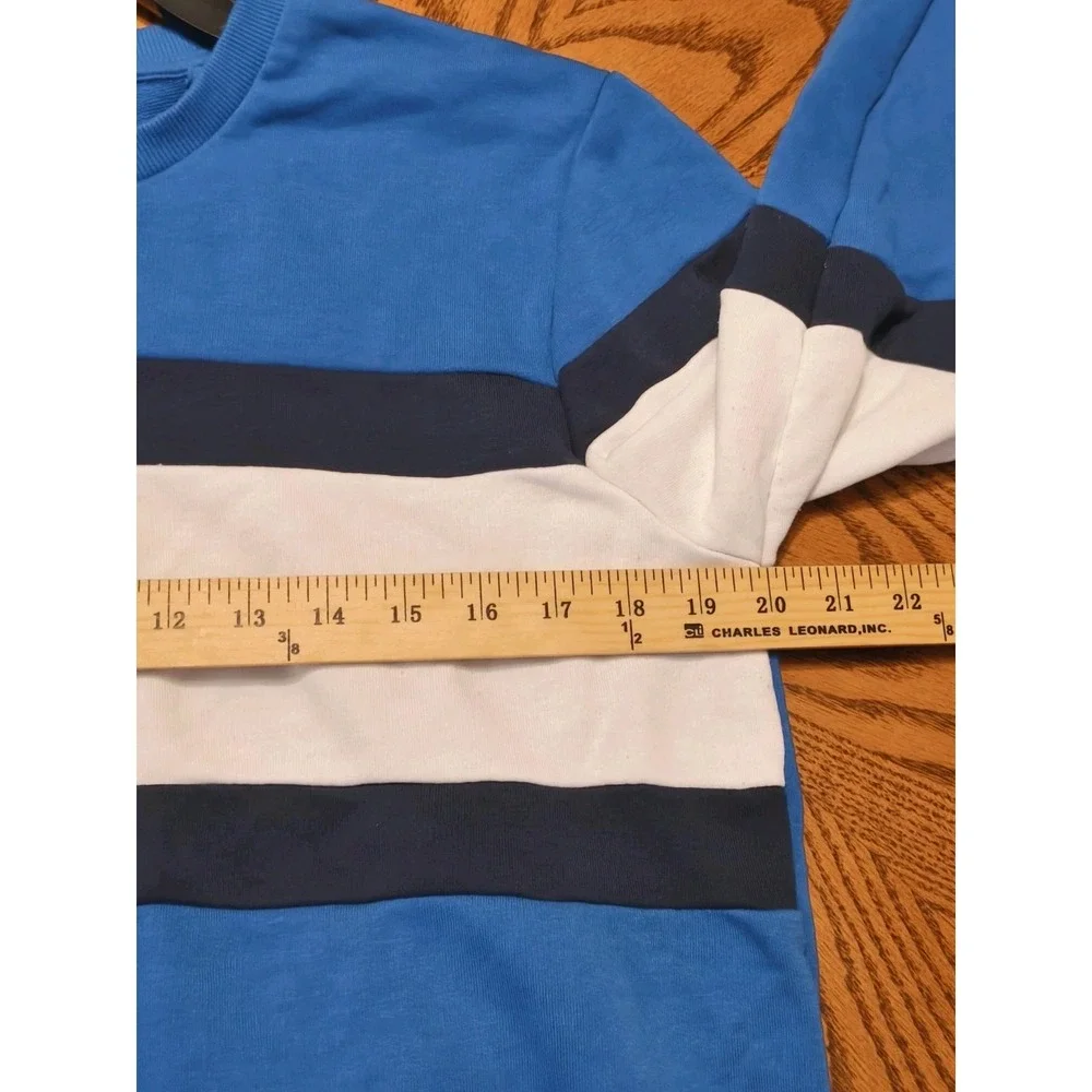 Vintage Guess Mens Blue Striped Preppy Cotton Sweater Size Medium Y2K '90s Retro